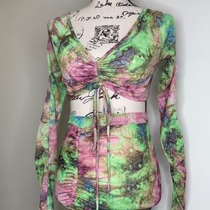 Fashion nova Multi color snake skin two piece